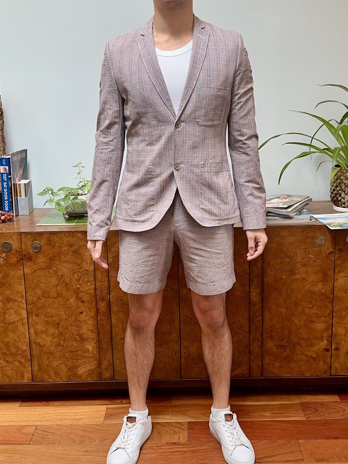 Topman Americana Plaid Short Suit SET Size 38R - 2 Thumbnail