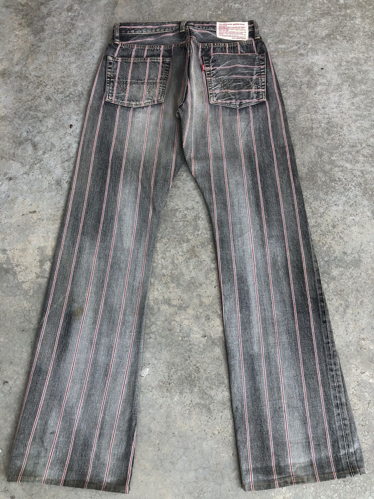 If Six Was Nine Japanese Edwin Flared Jeans Distressed Selvedge Hickory Size US 31 - 2 Thumbnail