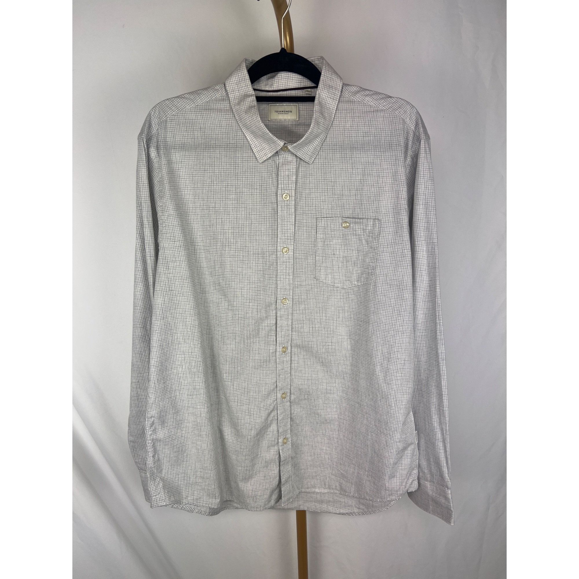 7Diamonds 7Diamonds Mens The Format Long-Sleeve Button-Up Shirt XL Gra Size US XL / EU 56 / 4 - 1 Thumbnail