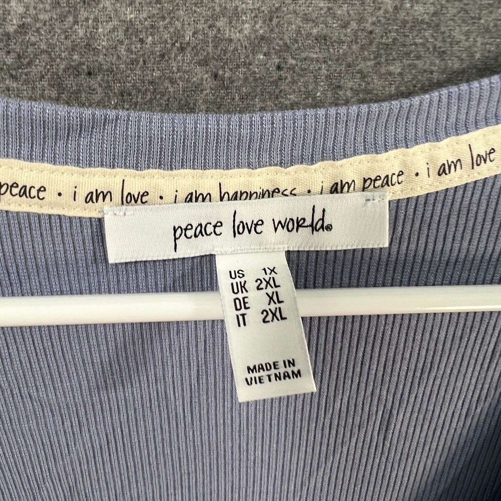 Other Peace Love World Womens Top V-Neck Tees Blue Color Size 1X Size XL / US 12-14 / IT 48-50 - 3 Thumbnail