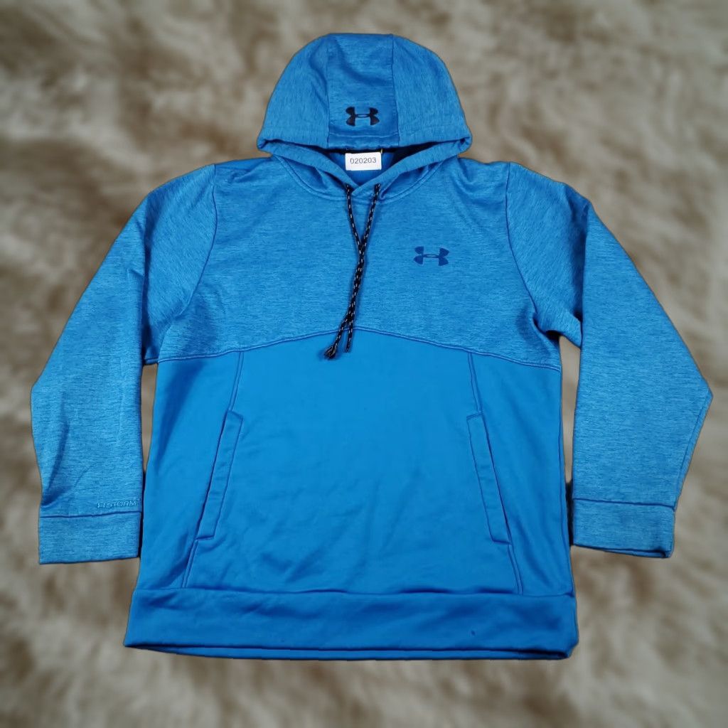 Under Armour Under Armour Hoodie Mens M Blue Pullover Sweatshirt Sweatshirt Pullover Hoodie Casual Athletic Logo Size US M / EU 48-50 / 2 - 1 Thumbnail