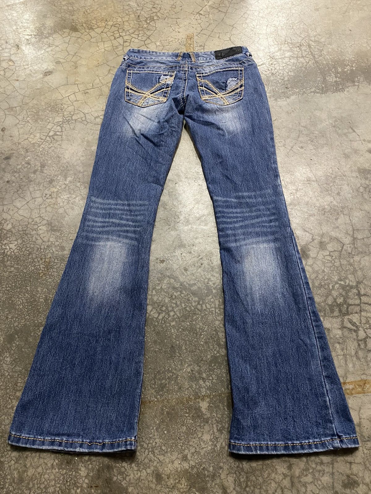 Hysteric Glamour × If Six Was Nine × Japanese Brand Flare Jeans Twentyone Blue Wash Stretch Jeans Size 27" / US 4 / IT 40 - 8 Thumbnail