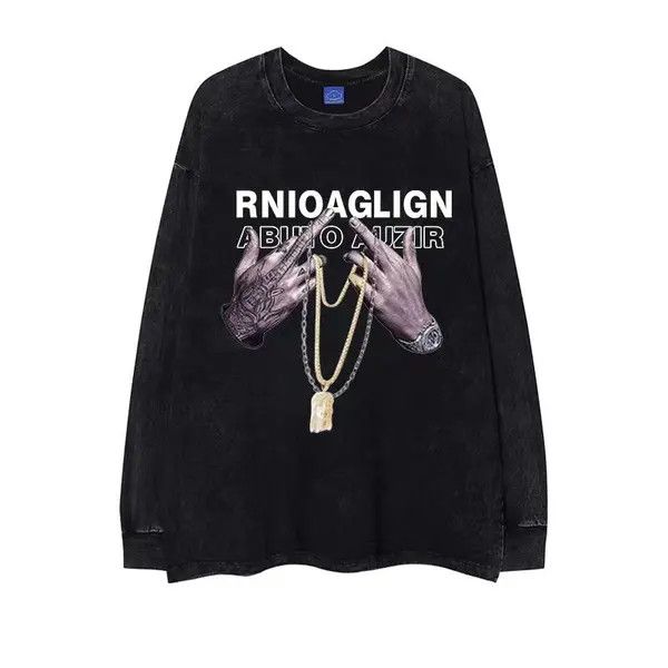 Other Vintage Hip Hop Hand Printed Aged Long Sleeve T-Shirt Size US XL / EU 56 / 4 - 7 Thumbnail