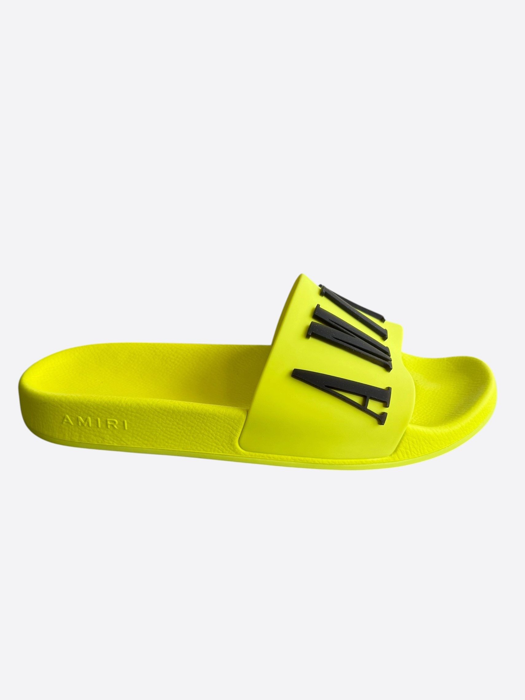 Amiri Amiri Yellow & Black Logo Rubber Slides Size US 9 / EU 42 - 1 Thumbnail