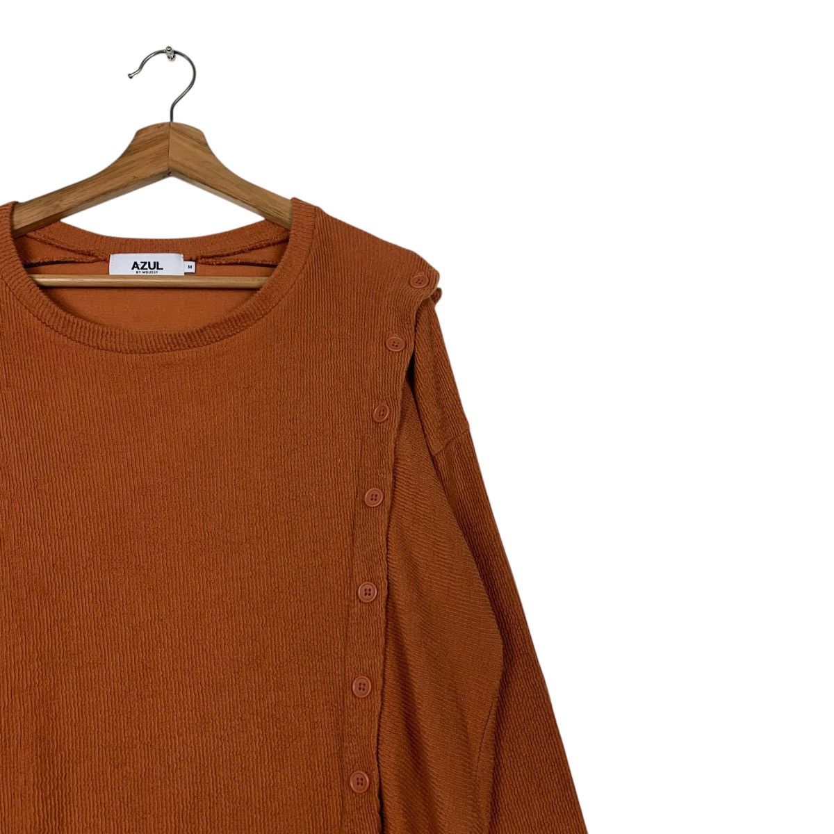 Japanese Brand AZUL by MOUSSY Asymmetrical Button Sweater #2245-C99 Size M / US 6-8 / IT 42-44 - 5 Thumbnail