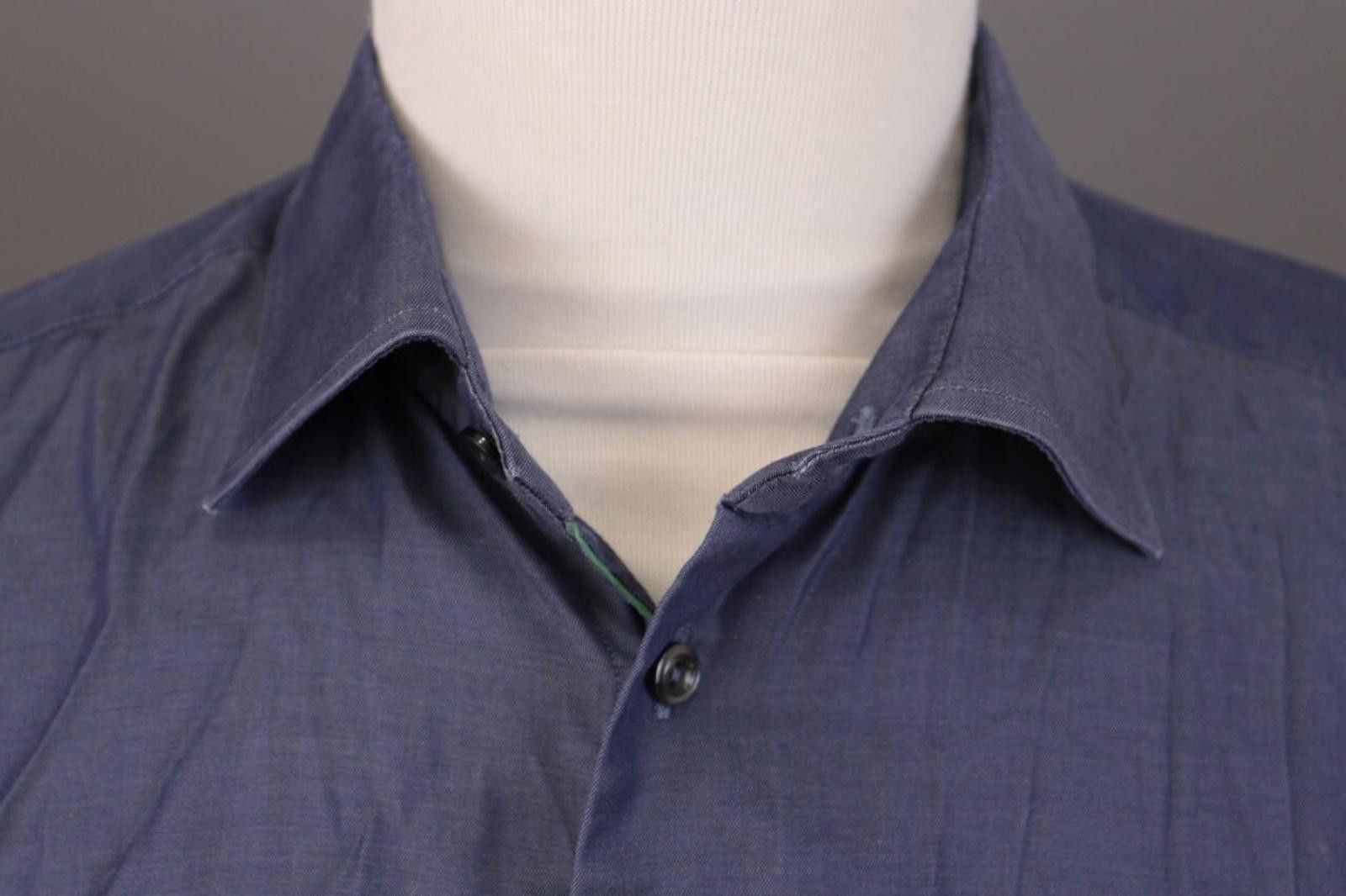 Eton Eton Contemporary Blue Signature Dress Shirt Size 46 / 18 Size US M / EU 48-50 / 2 - 4 Thumbnail