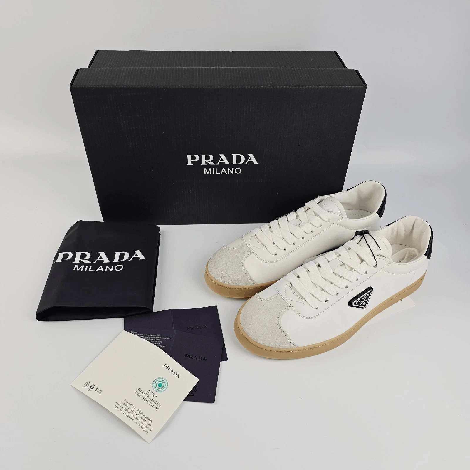 Prada PRADA Lane White Sneakers New UK 7 Size US 8 / EU 41 - 2 Thumbnail