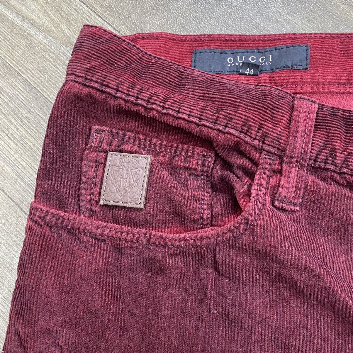 Gucci 1990s Gucci by Tom Ford Red Burgundy Corduroy Pants Luxury Size US 32 / EU 48 - 5 Thumbnail