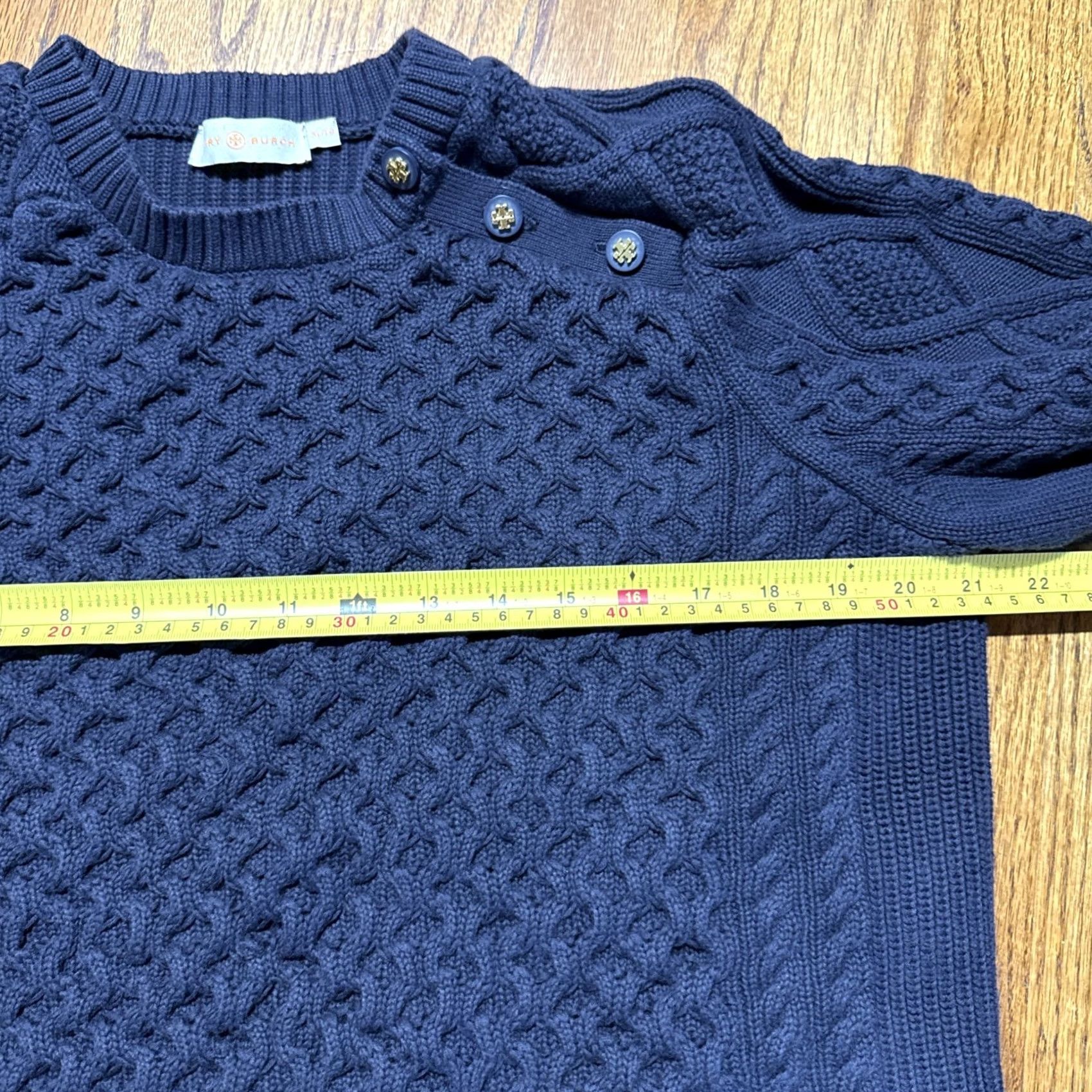 Tory Burch Tory Burch Cable Knit Sweaters Navy Size XL C13 Pullover Womens Cable-Knit Blue XL Tory Burch Womens XL Pullover Size XL / US 12-14 / IT 48-50 - 5 Thumbnail