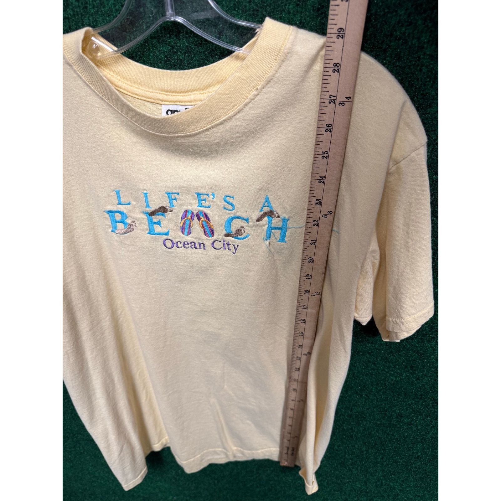 Anvil Ocean City Maryland Yellow Vintage Shirt Sz Large Beach Size L / US 10 / IT 46 - 5 Thumbnail