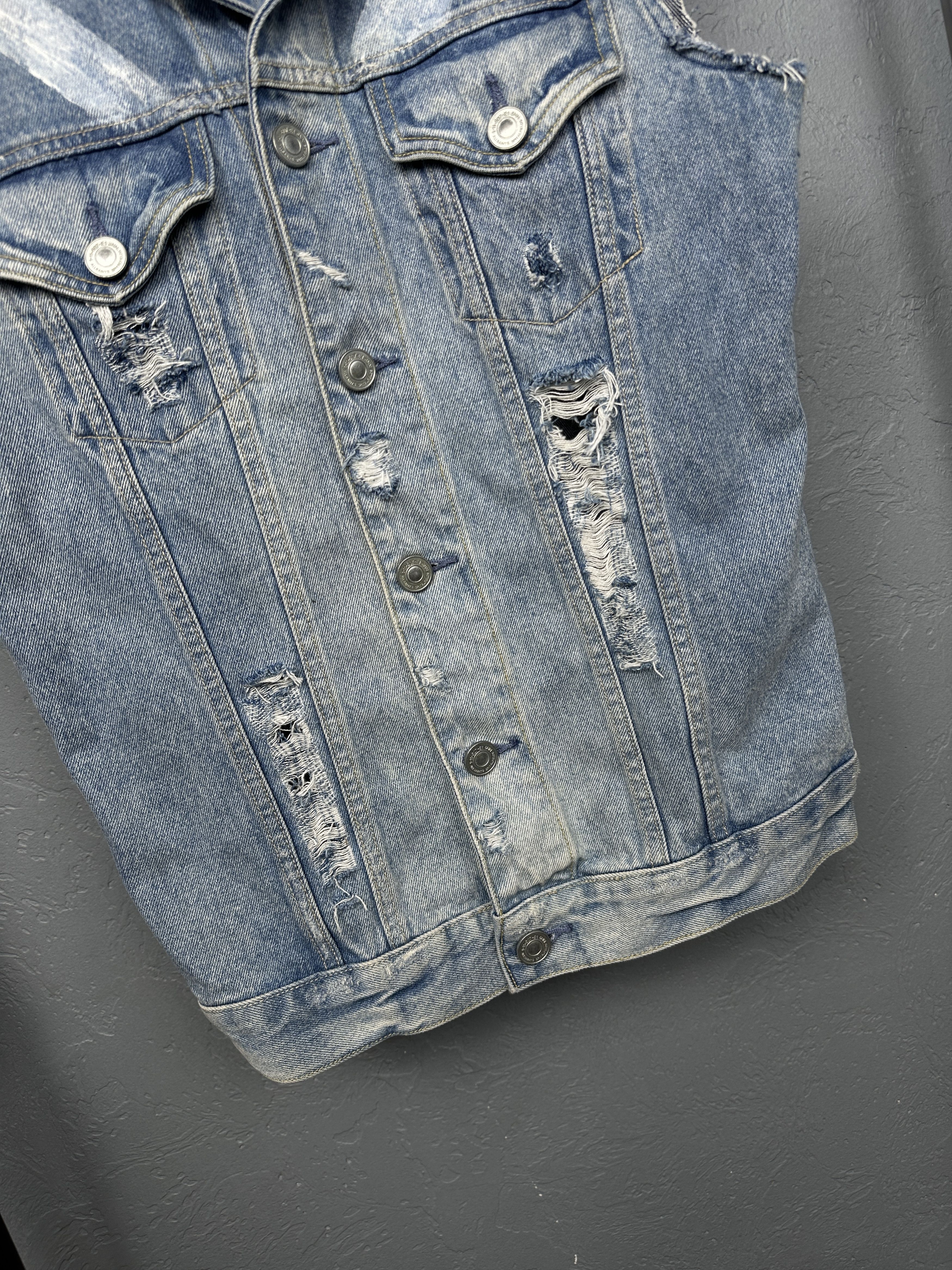 Allsaints Allsaints Mens Dustout Denim Vest Custom Size US S / EU 44-46 / 1 - 6 Thumbnail