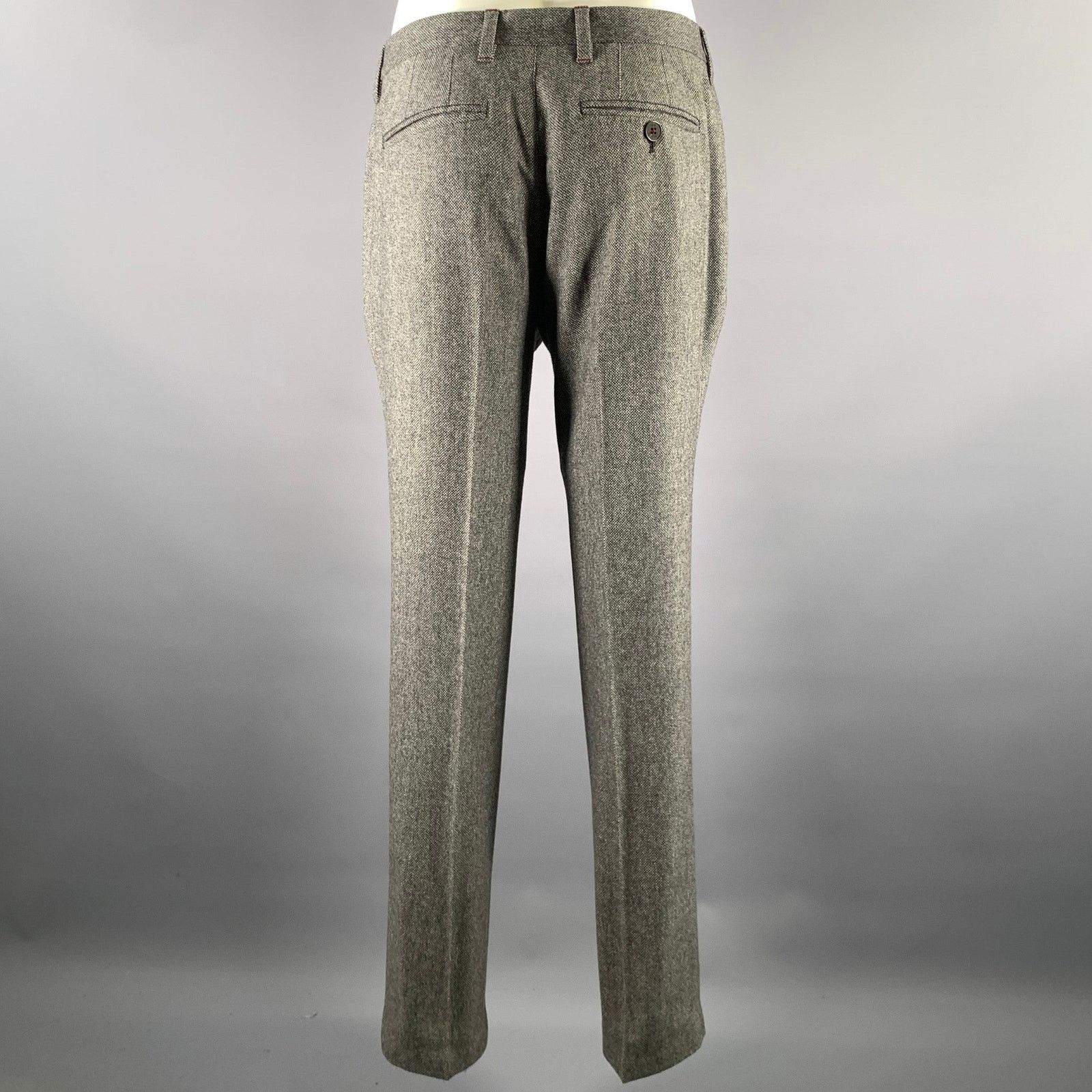 Ted Baker TED BAKER Size 36 Grey Black Marled Wool Polyester Suit Size 36R - 6 Thumbnail