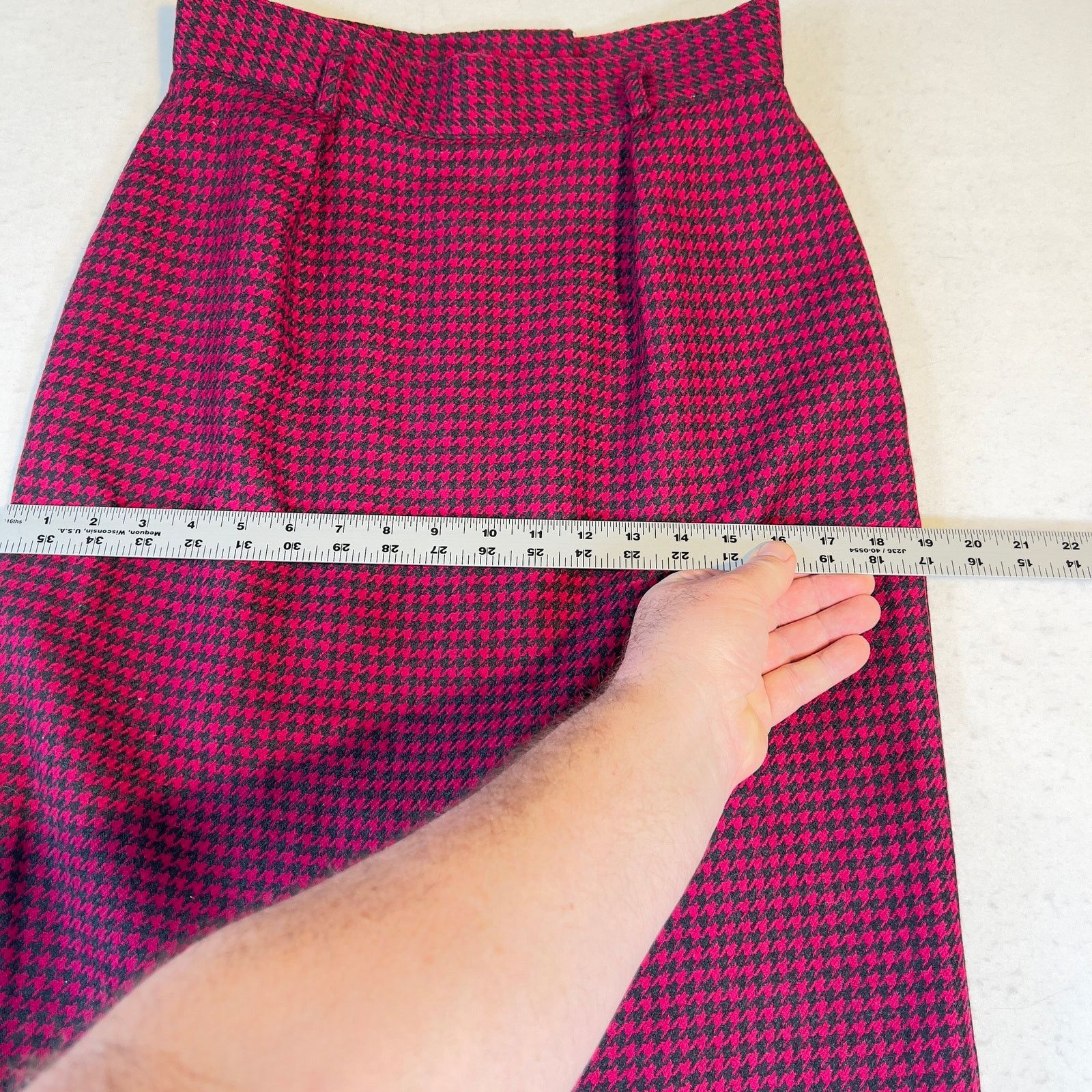 Jones New York Jones New York Vintage Wool Pencil Skirt 10 Zip Houndstooth Size 28" / US 6 / IT 42 - 8 Thumbnail