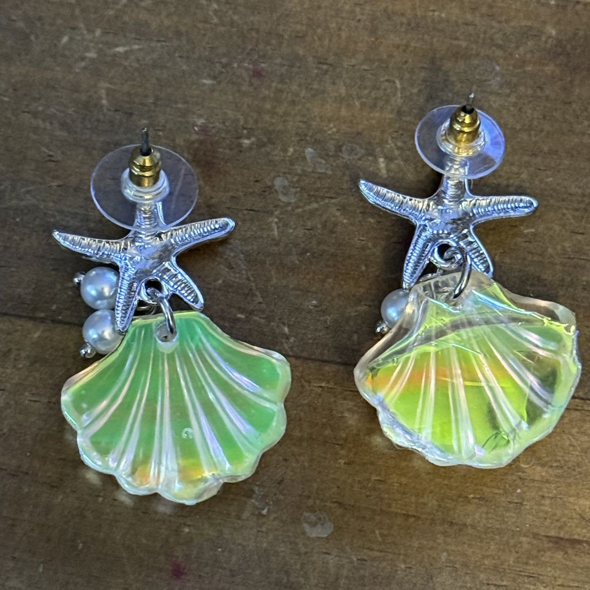 Other Silver tone starfish and resin clamshell dangle earrings Size ONE SIZE - 4 Thumbnail