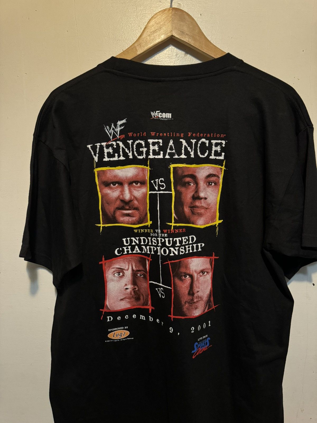 Vintage Vintage WWF Vengeance 2001 Stone C The Rock Kurt Angle Shirt ...