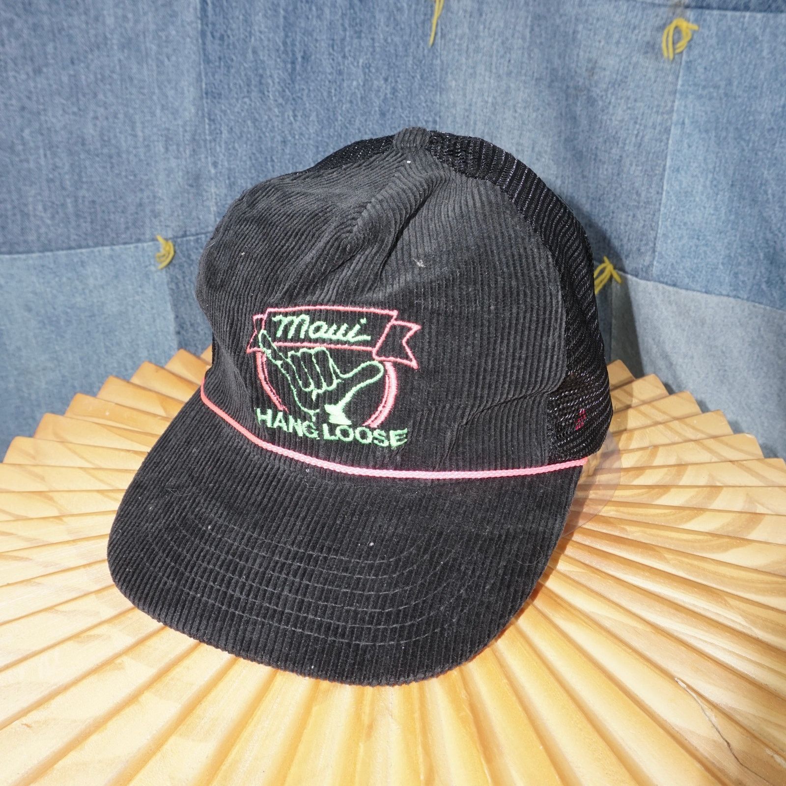 Vintage OSFA - Vintage 1990s Maui hang loose Hawaii corduroy hat cap Size ONE SIZE - 2 Thumbnail