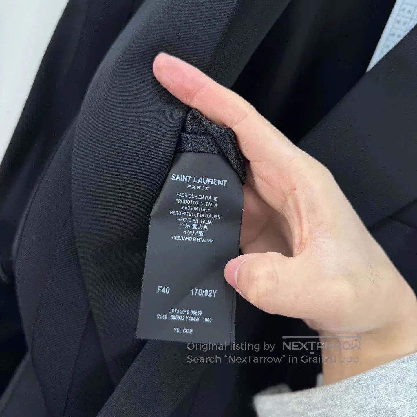Saint Laurent Paris black striped smoking jacket by Saint Laurent. Size US M / EU 48-50 / 2 - 6 Thumbnail