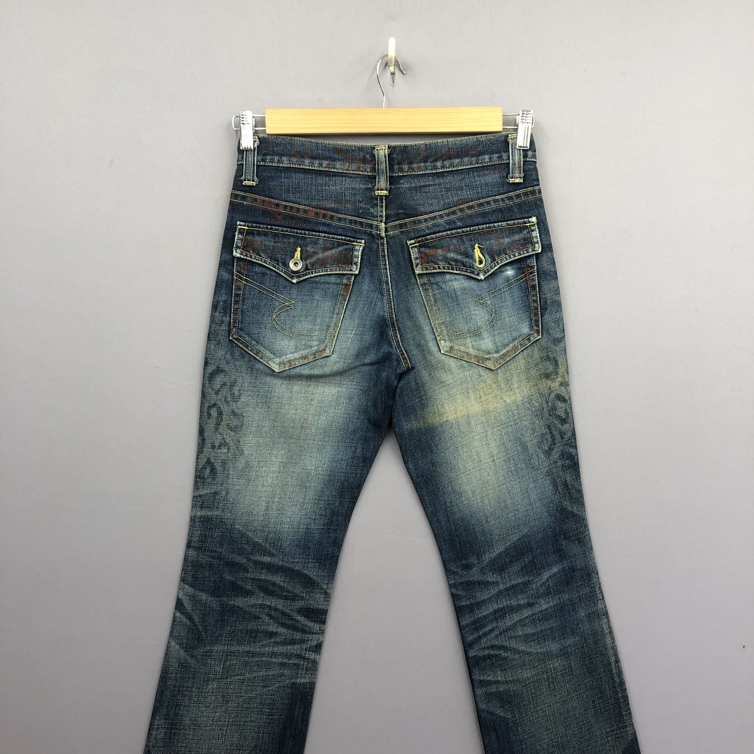 Japanese Brand Vintage Y2K Semantic Design Flare Jeans Japanese Brand Denim Size US 30 / EU 46 - 4 Thumbnail