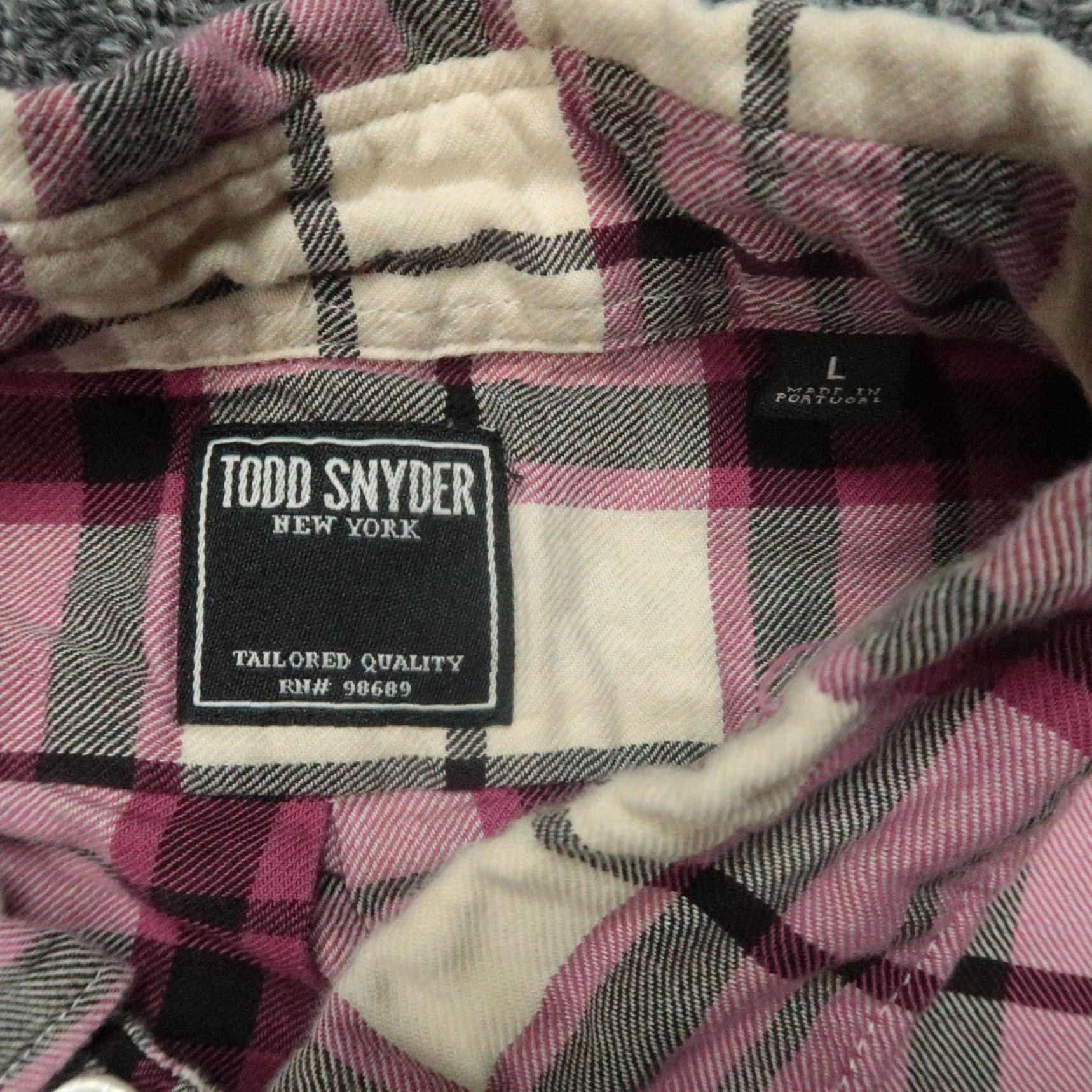 Todd Snyder VINTAGE Todd Snyder Shirt Men's Large Pink White Plaid Button-Down Long Sleeve Cotton Casual Office Wear Size US L / EU 52-54 / 3 - 3 Thumbnail