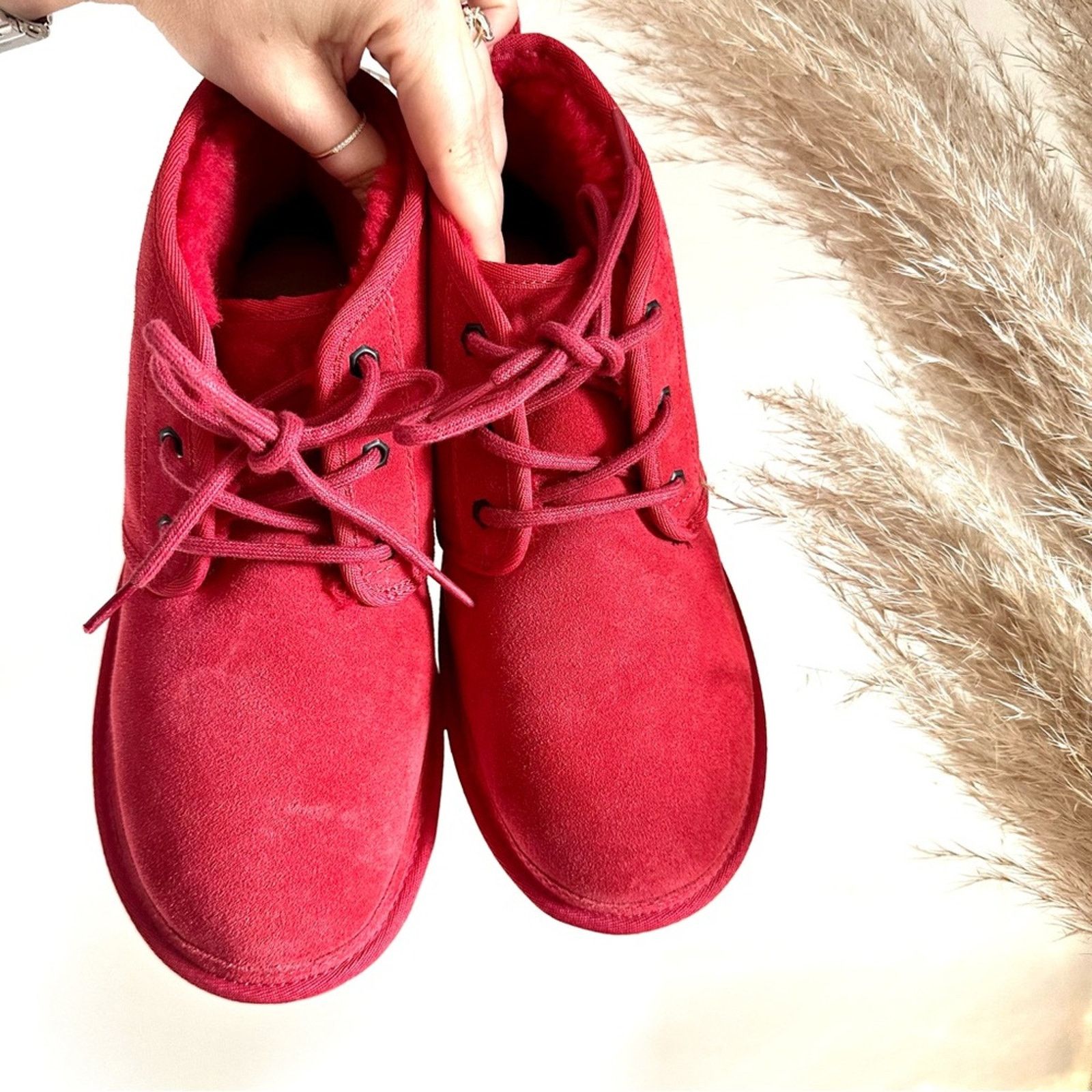 Ugg NEW UGG Suede Fur Lined Neumal Boot Chukka Ankle Booties Red Size US 9 / EU 42 - 5 Thumbnail