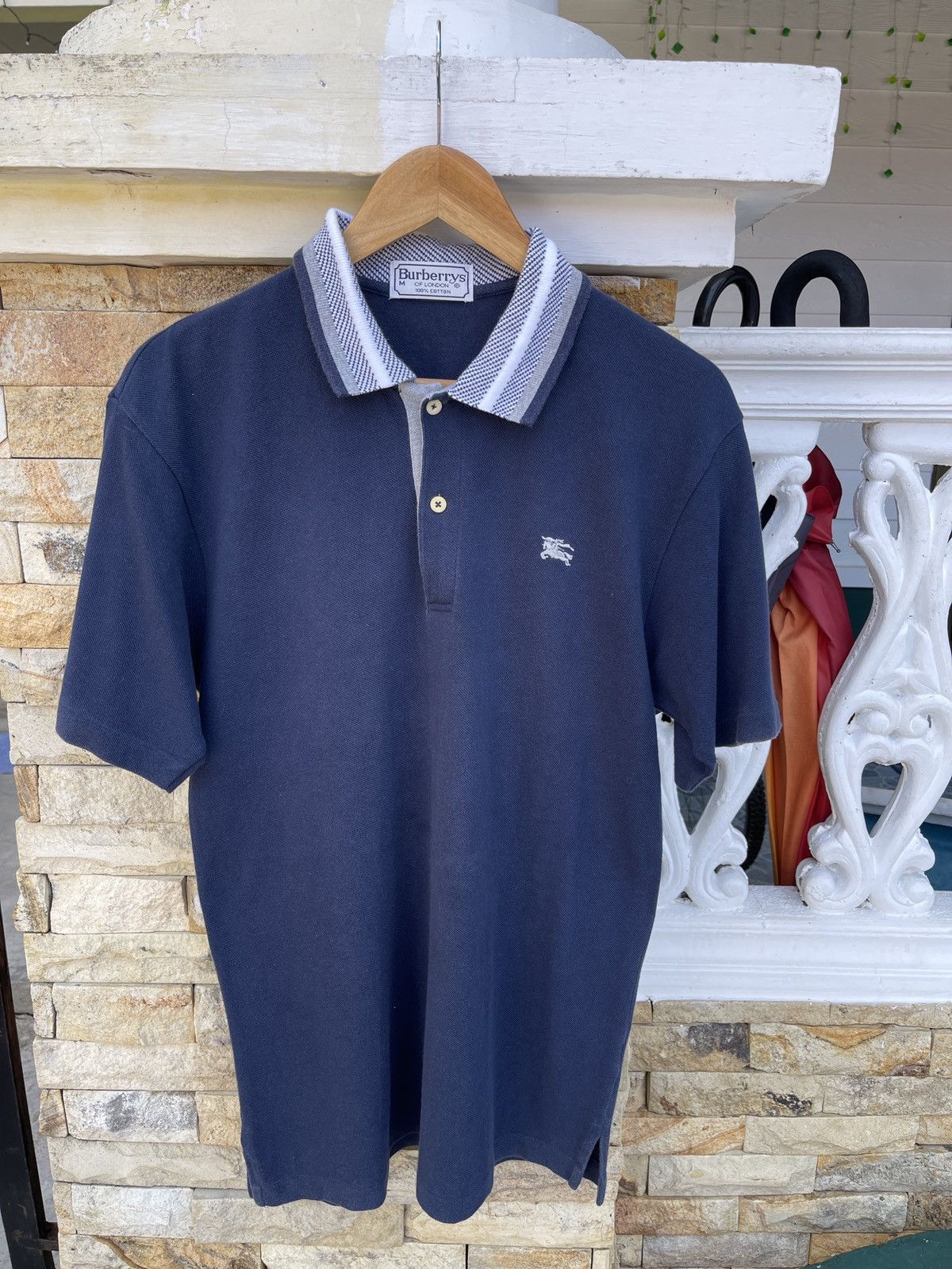 Burberry × Vintage Last Drop🔥Rare🔥Vintage BURBERRYS Polo Shirt Size US M / EU 48-50 / 2 - 2 Thumbnail