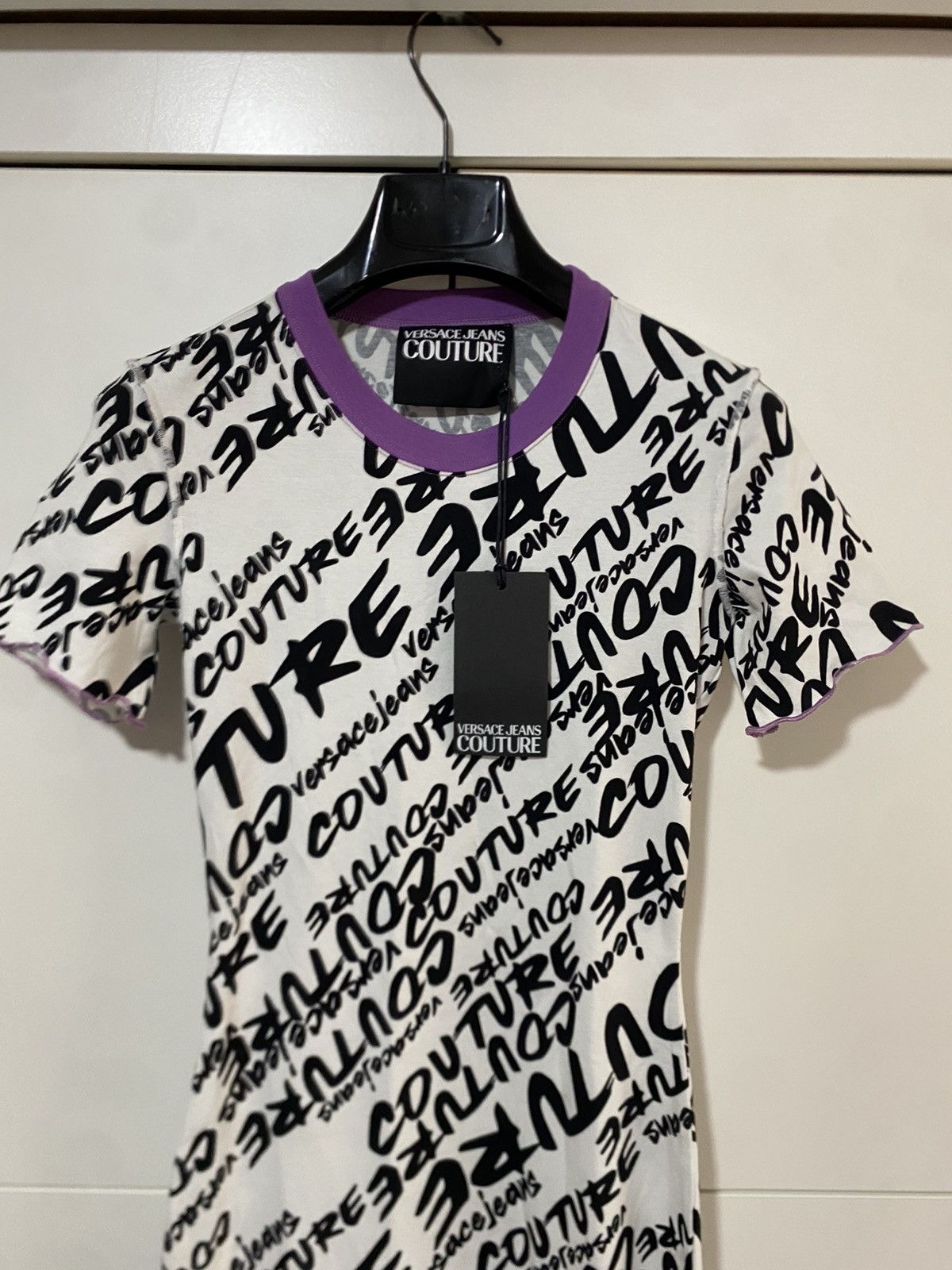 Versace Jeans Couture Print Logo Brushed Versace Jeans Culture Jersey T-Shirt, XS, Size XS / US 0-2 / IT 36-38 - 3 Thumbnail