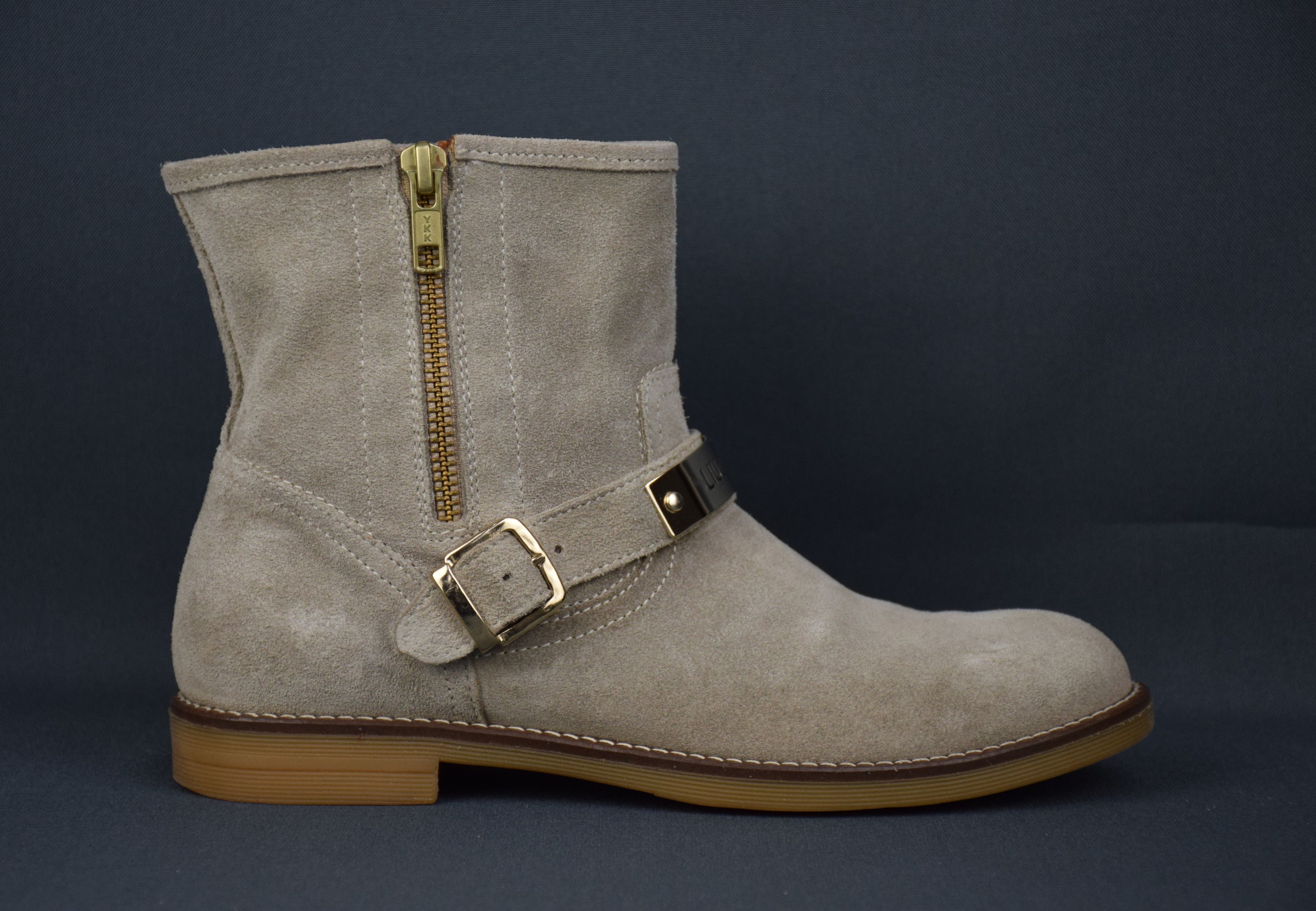 Designer × Liu Jo Liu Jo Moto Boots Suede Combat Booties Shoes US 5 UK 2 EU 35 Size US 5 / IT 35 - 1 Thumbnail