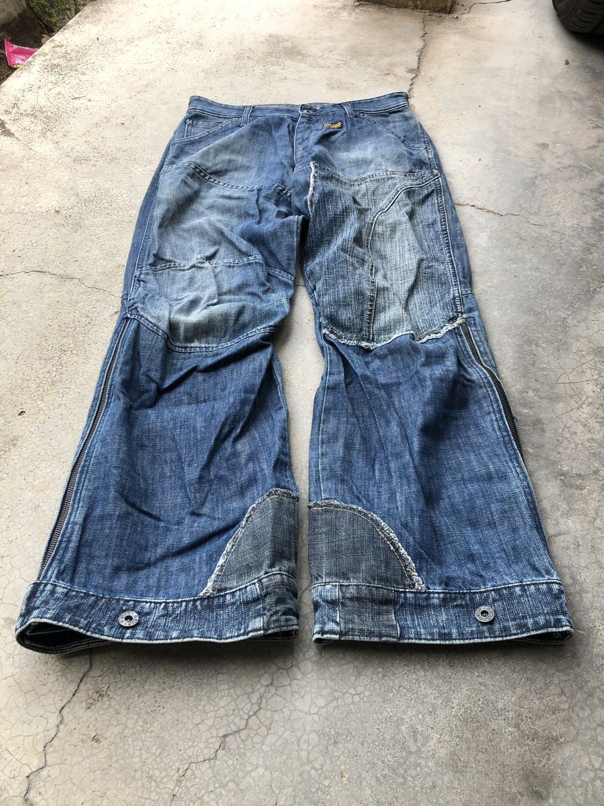 Designer BAGGY GSTAR VINTAGE BIKER STYLE DENIM Size US 31 - 6 Thumbnail