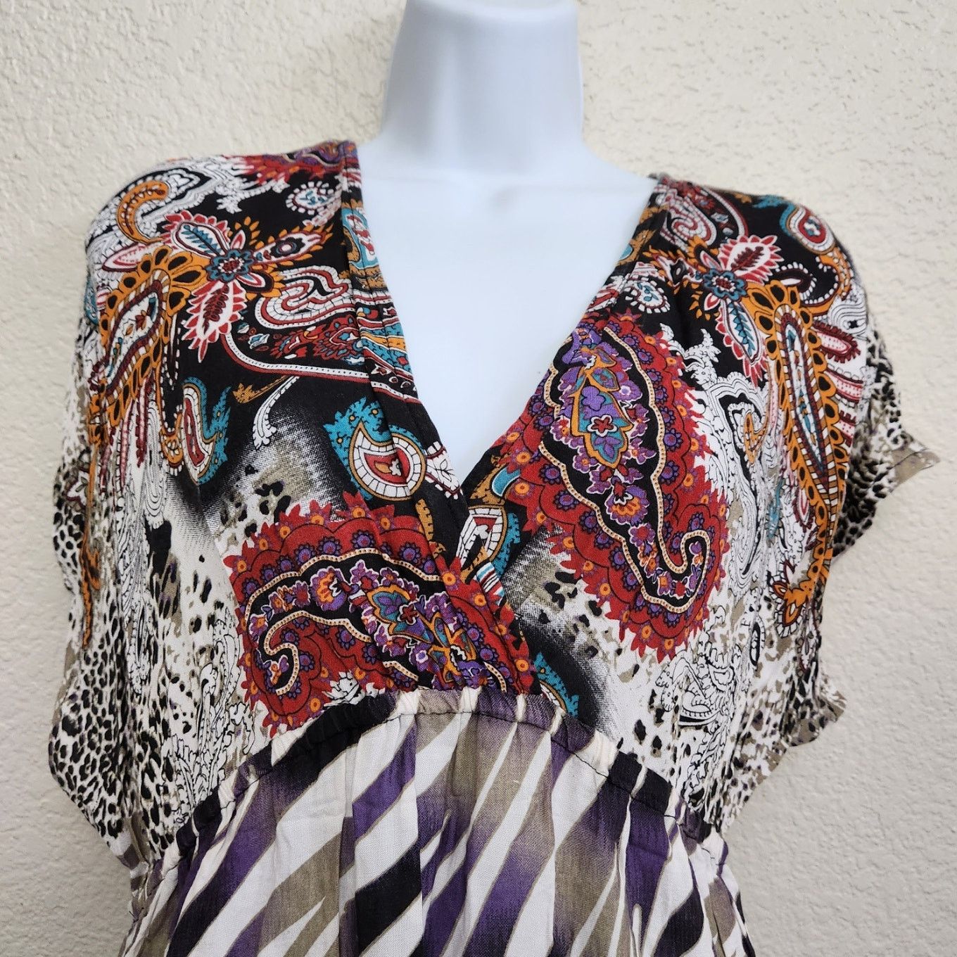 Other She's Cool Purple Black White Crisscross Bodice Mini Dress L Size L / US 10 / IT 46 - 2 Thumbnail