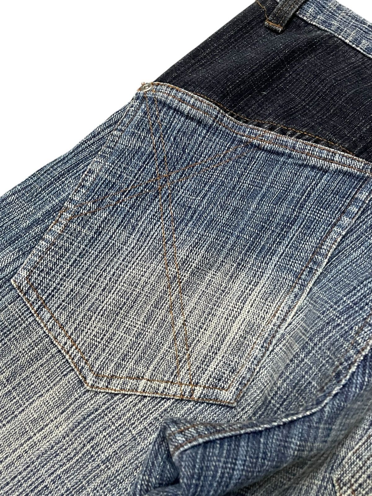 Blue Blue Japan × Hysteric Glamour × Japanese Brand Gumu International Indigo Wash Hand Stripped Woven Jeans Size US 30 / EU 46 - 18 Thumbnail
