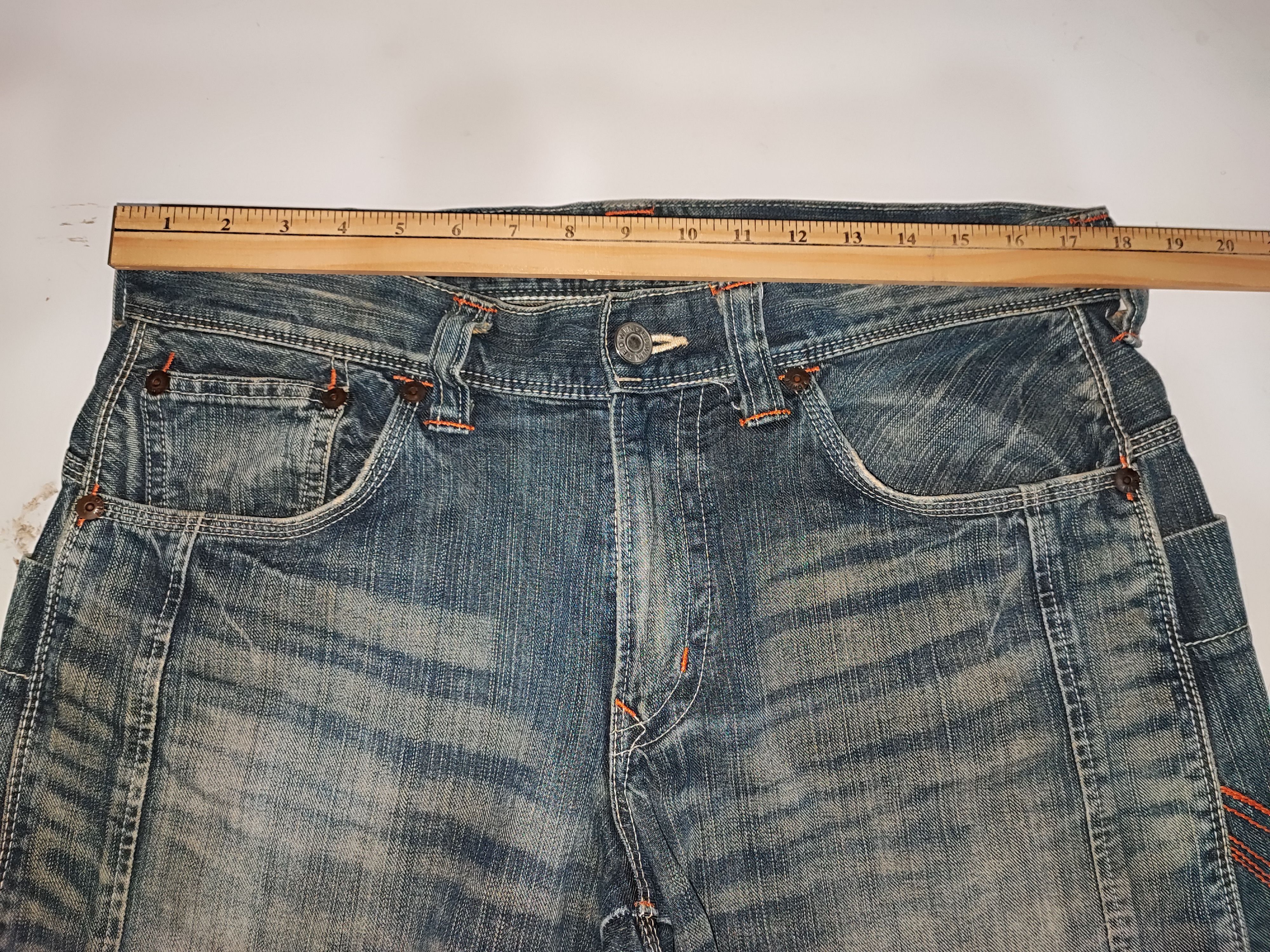 Number (N)ine Vintage Edwin XV Distressed Denim Baggy Pants Size US 35 - 12 Thumbnail