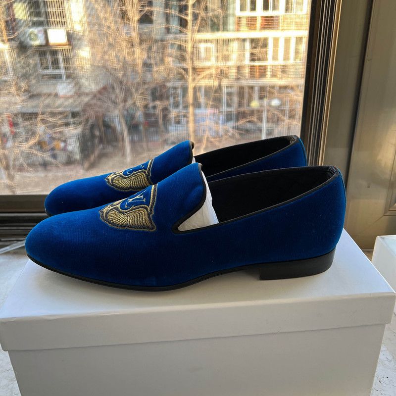 Louis Vuitton Louis Vuitton Auteuil Velvet Loafers for Men 0079 Size US 8 / EU 41 - 1 Thumbnail