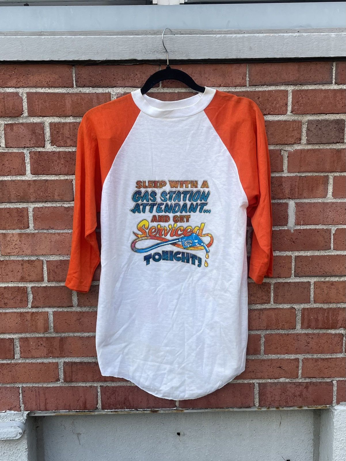 Vintage 70s/80s Sleep With The Gas Attendant And Get Serviced tee Size US L / EU 52-54 / 3 - 1 Thumbnail