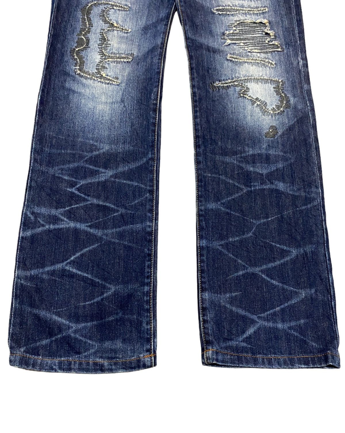 Le Grande Bleu (L.G.B.) Very Rare Vintage Brand Semantic Design Ripped Jeans 1990s Size US 30 / EU 46 - 5 Thumbnail