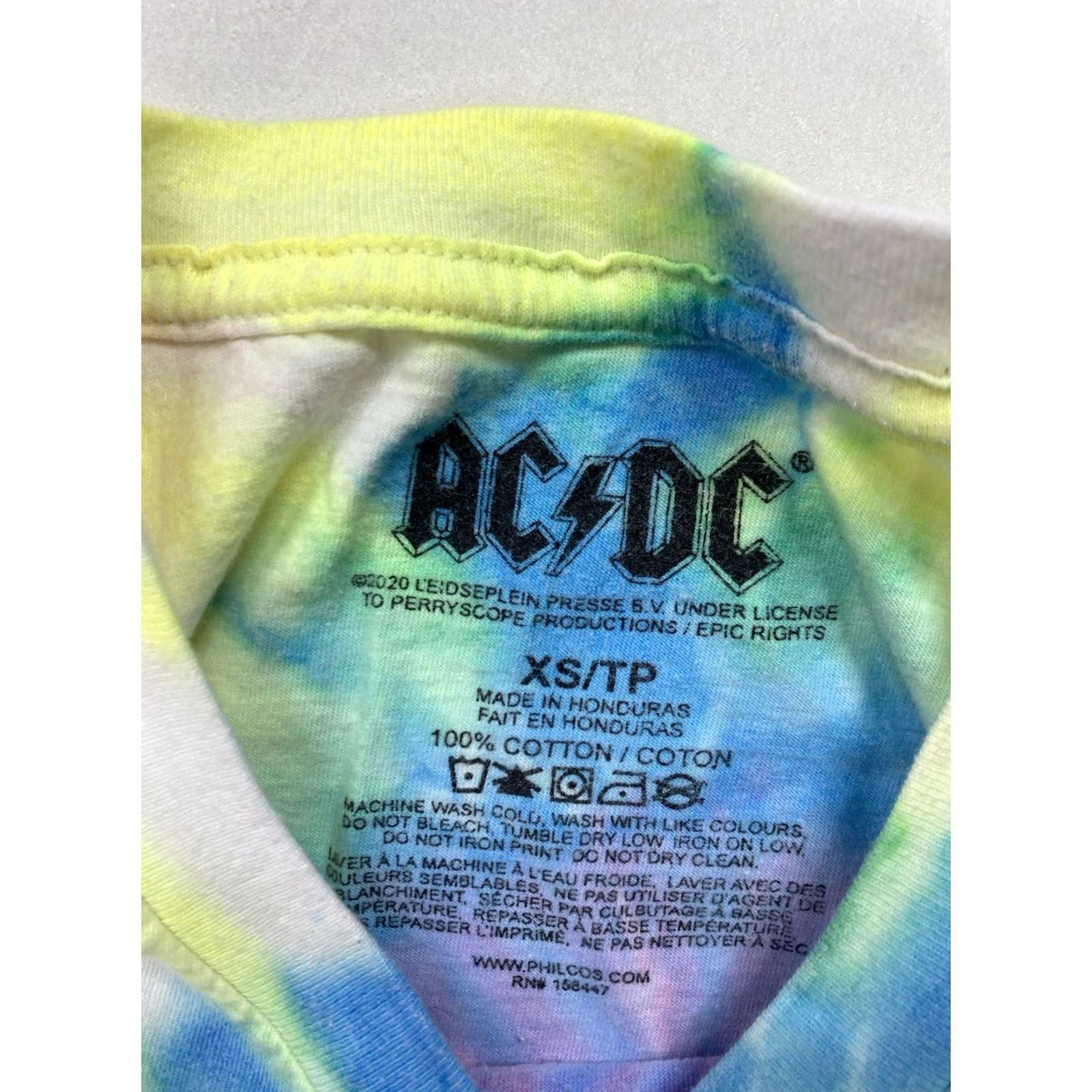 Logo 7 ACDC Logo Graphic T-shirt Women XS Multicolor Tie Dye Short Sleeve Music ShirtXS Women Casual Size XS / US 0-2 / IT 36-38 - 4 Thumbnail