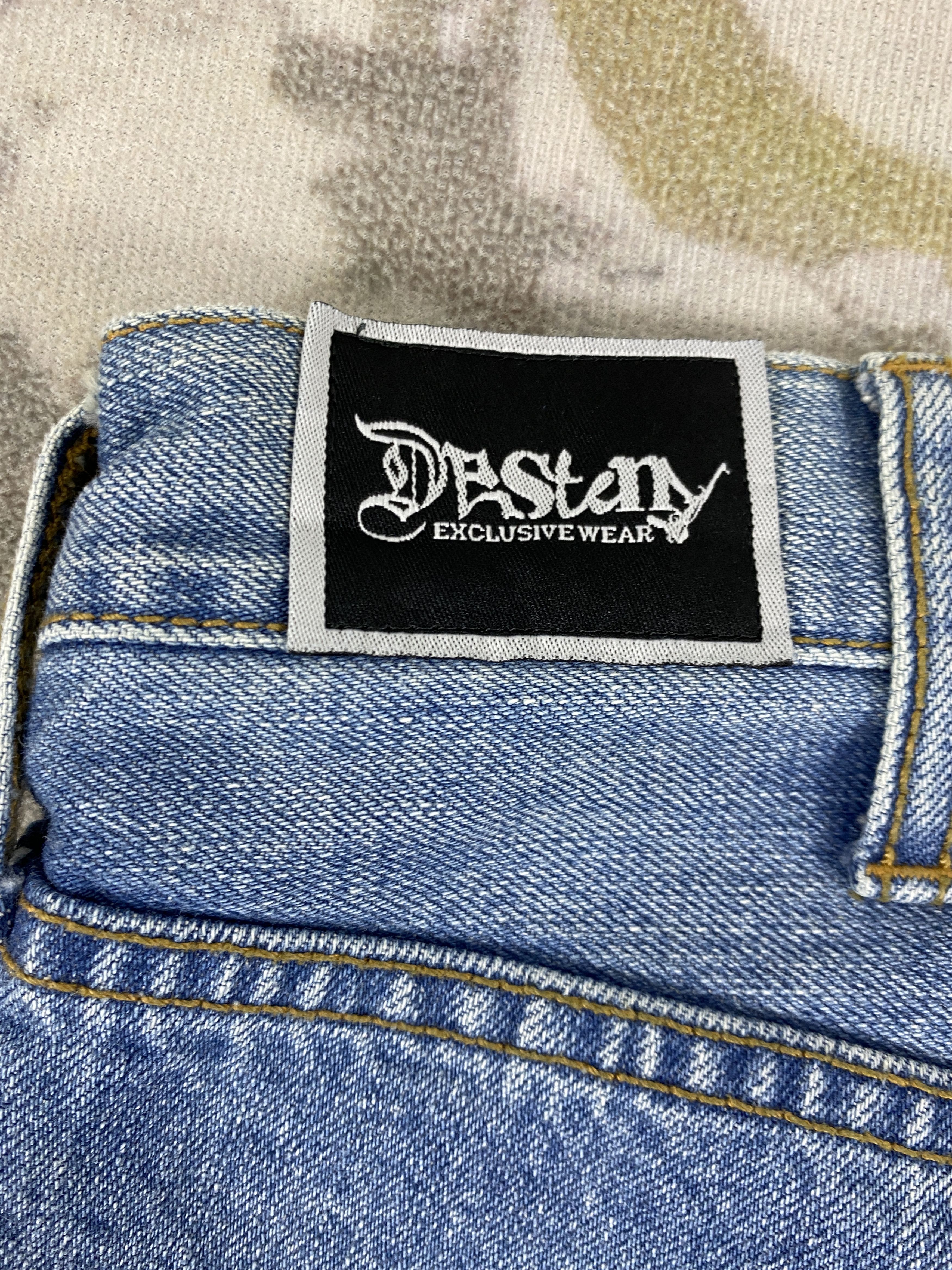 Japanese Brand Distressed Blue Vintage Desteny Jeans 34x32 Denim- JN3566 Size US 34 / EU 50 - 18 Thumbnail