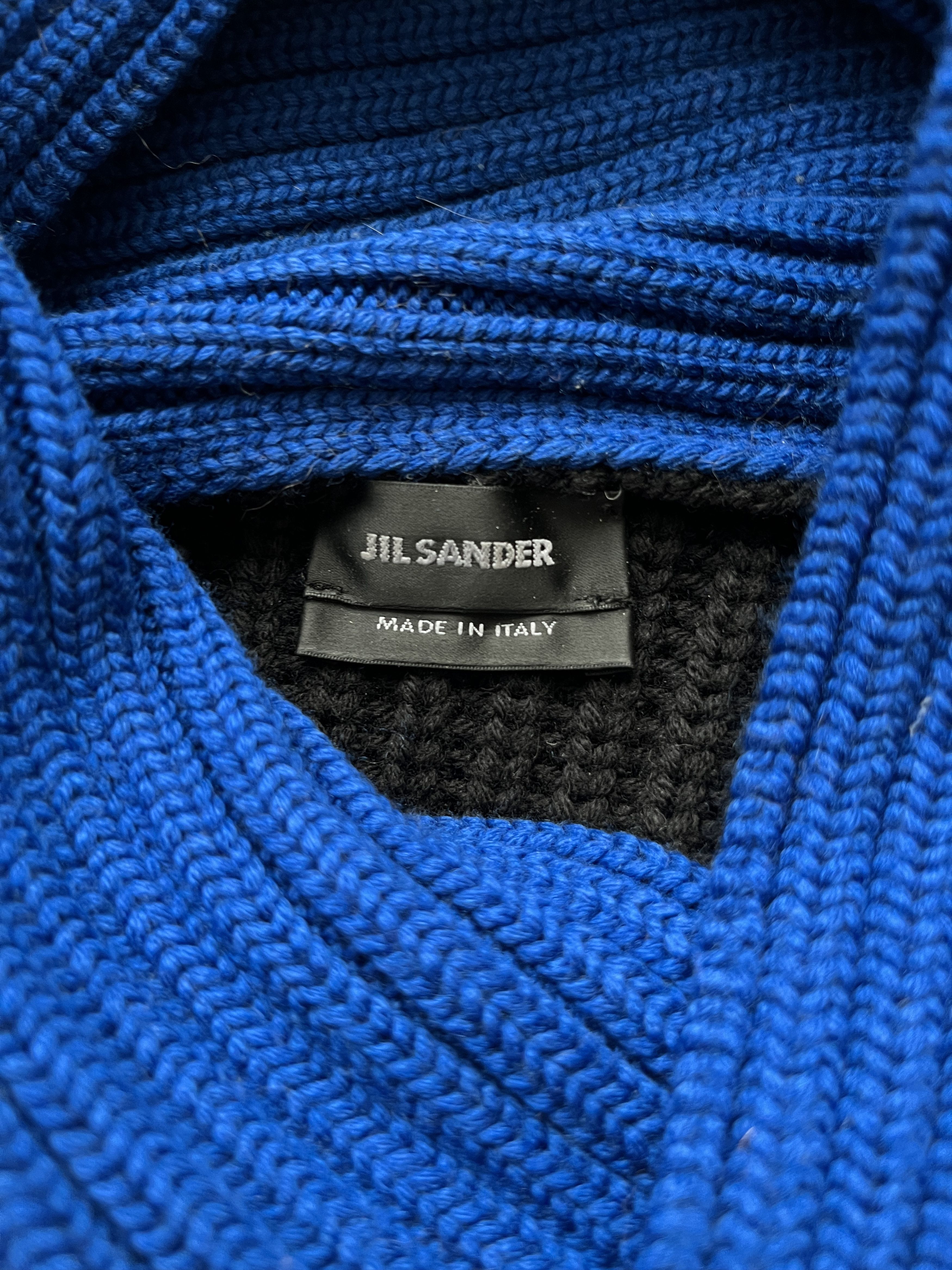 Jil Sander ⚡️QUICK SALE⚡️2014 Jil Sander Black/Blue Cable Knit Sweater Size US M / EU 48-50 / 2 - 3 Thumbnail