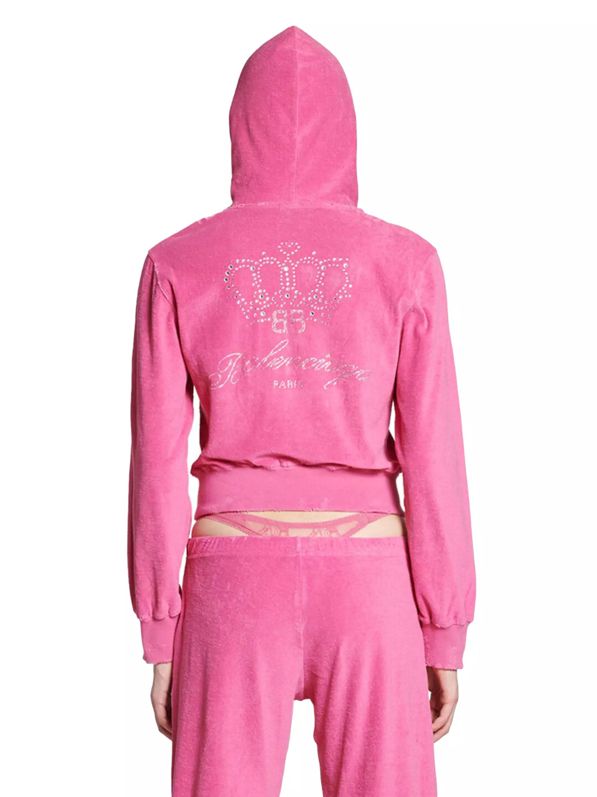 Balenciaga o1bcso1str0525 BB Motel Zip-Up Hoodie Fitted in Pink Size L / US 10 / IT 46 - 4 Thumbnail