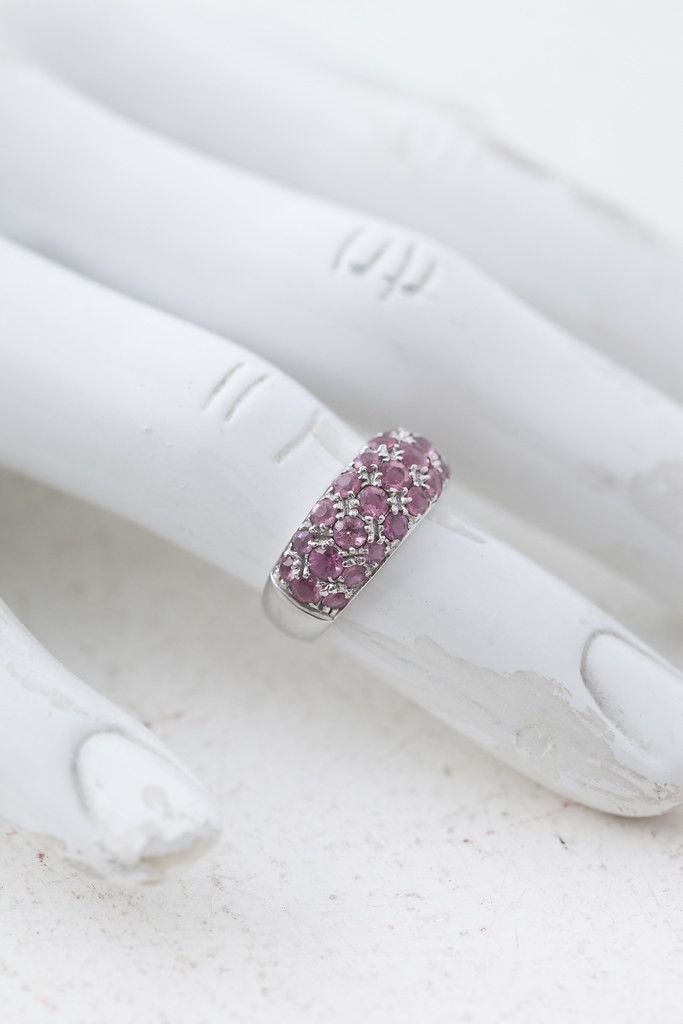Other White gold pave sapphires ring US 4.75 Size ONE SIZE - 2 Thumbnail