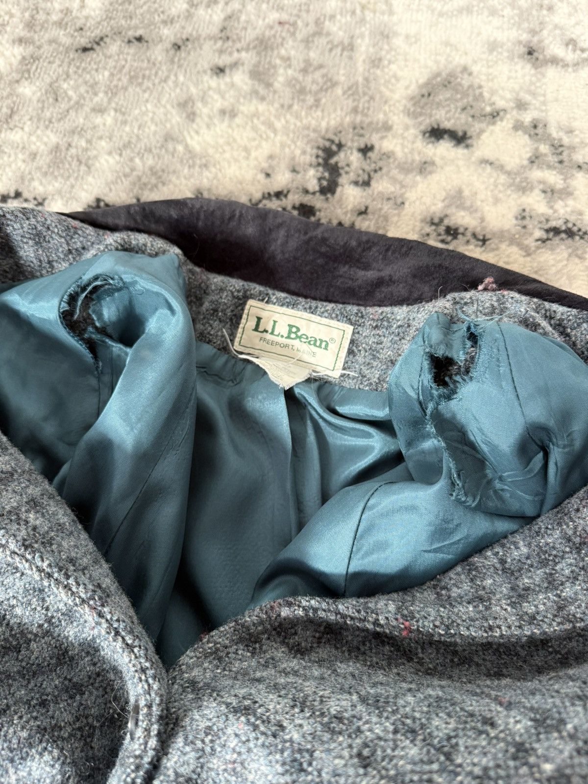 L.L. Bean Vintage 80s Made in USA LL Bean Wool Checkered Overcoat Size M / US 6-8 / IT 42-44 - 6 Thumbnail