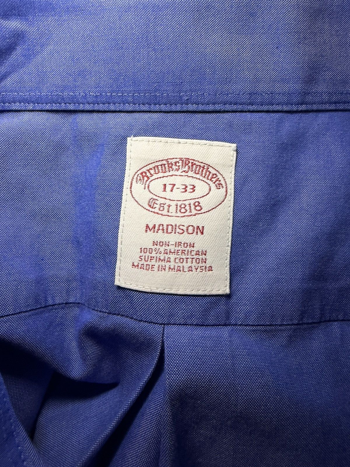 Brooks Brothers Brooks Brother Madison Blue Non Iron Button Down Shirt XL 17 Size US XL / EU 56 / 4 - 5 Thumbnail