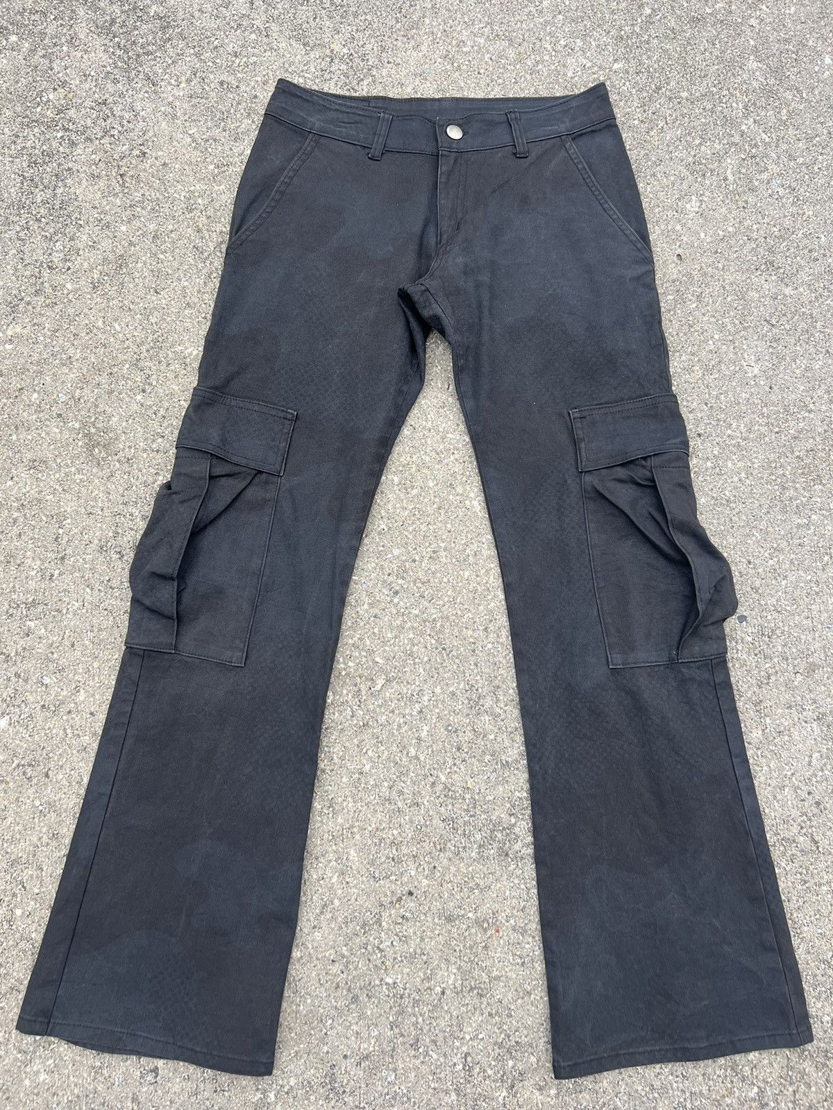 Vintage Vintage Modzart London Fade Camo Stretch Cargo Flare Trouser Size US 27 - 1 Thumbnail