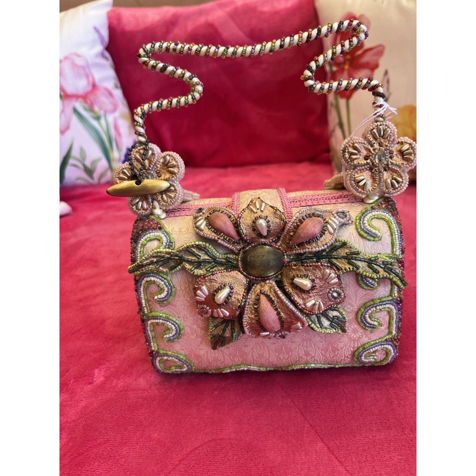 Mary Frances Mary Frances Beaded Floral Handbag With Intricate Embroidery Size ONE SIZE - 5 Thumbnail