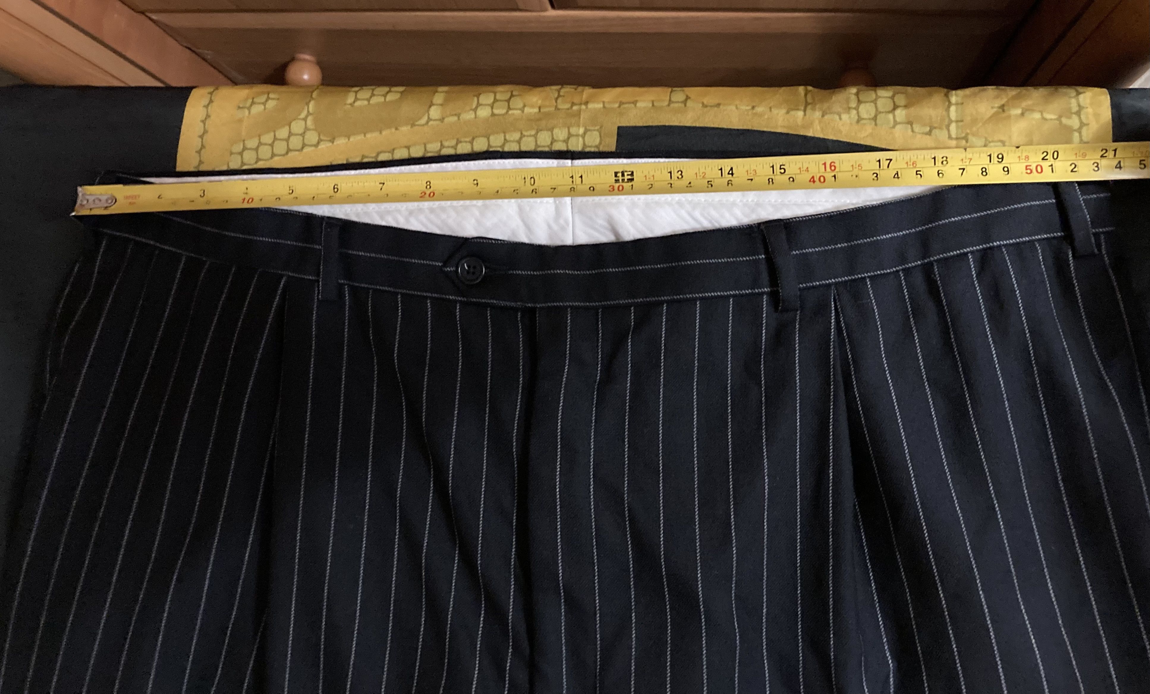 Aquascutum Aquascutum Black Bold Chalkstripe Pinstripe Wool Suit Pants Size US 38 / EU 54 - 7 Thumbnail
