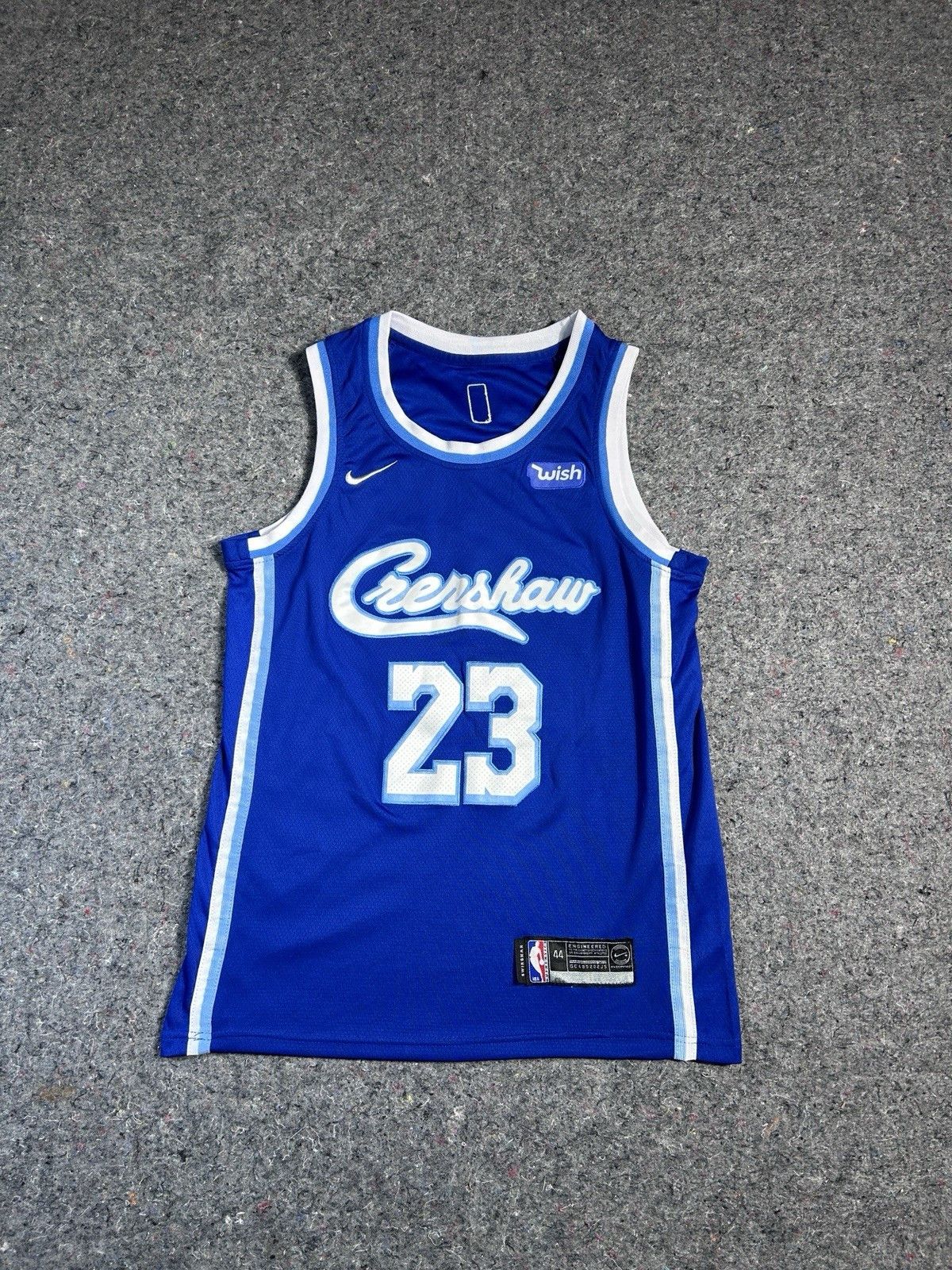 Lebron James Jersey #23 Crenshaw Men 44 Blue Wish Swingman