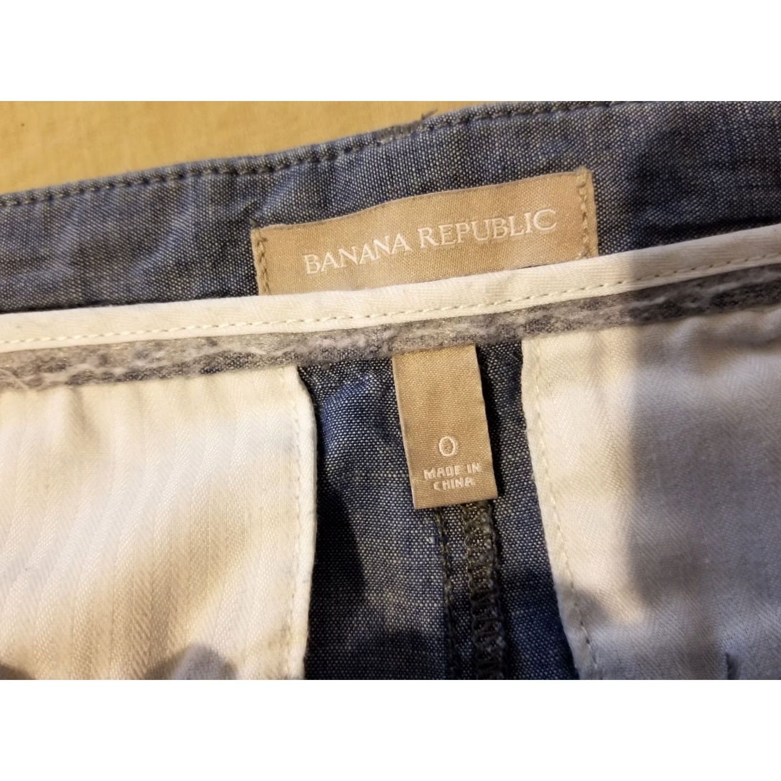 Banana Republic Banana Republic Womens Khaki Shorts 0 Blue Cotton Chino Stretch Utility Shirt vsict? Size 25" / US 0 / IT 36 - 3 Thumbnail
