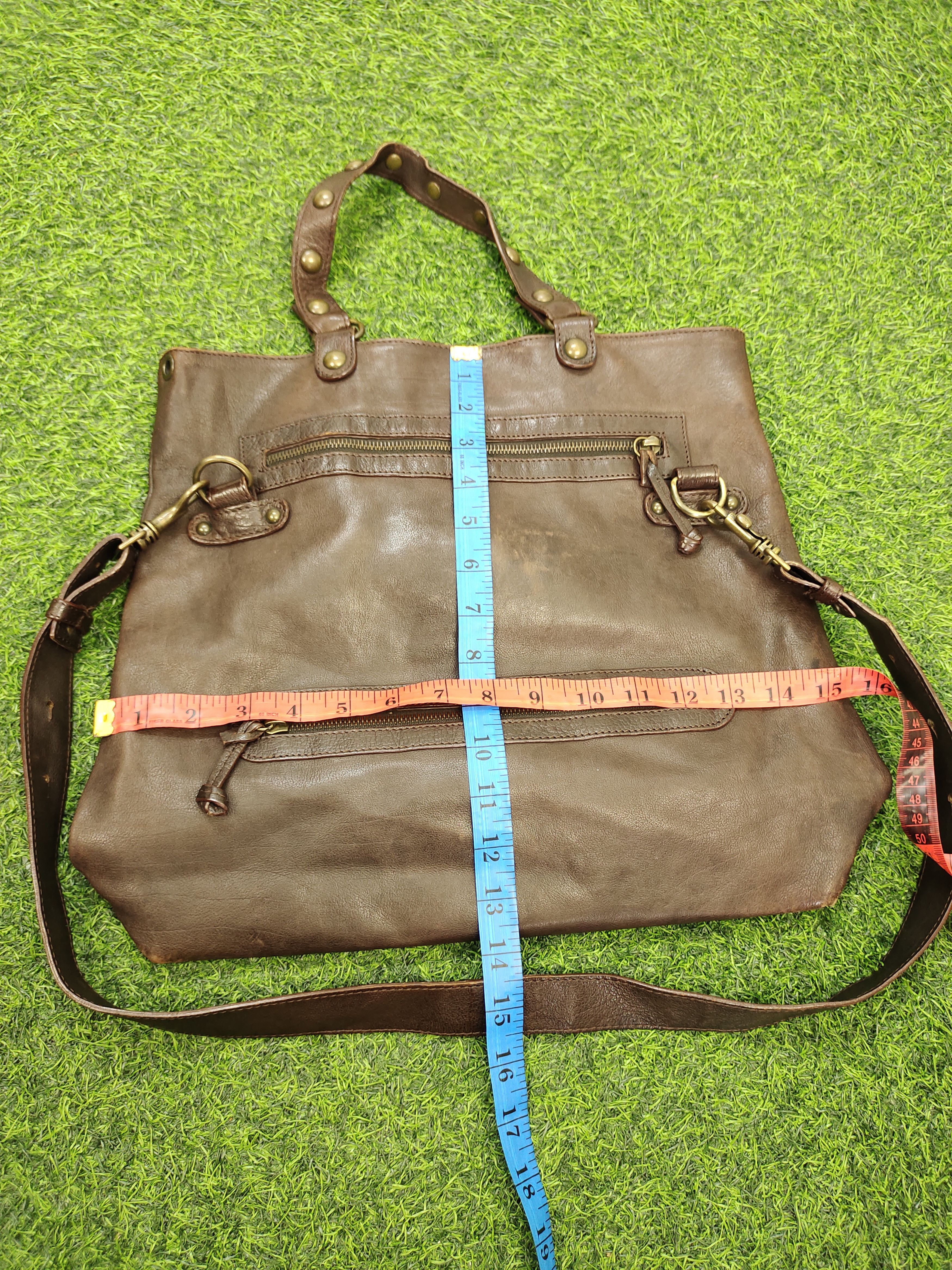 Vintage Via Repubblica Italy Patina Full Leather 2 Way Bag