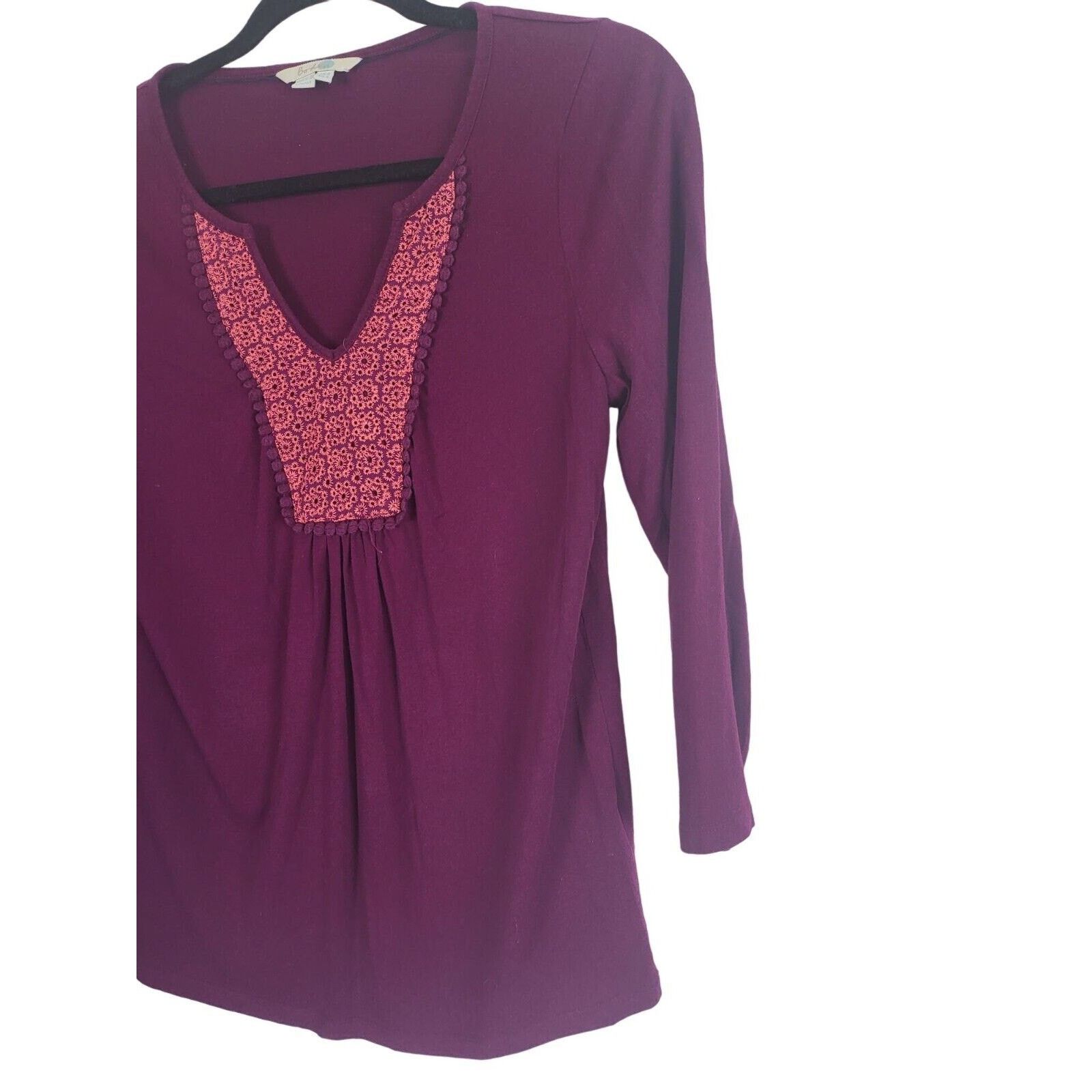 Boden Boden Long Sleeve Top 4 Womens Purple V Neck Pullover Size S / US 4 / IT 40 - 2 Thumbnail