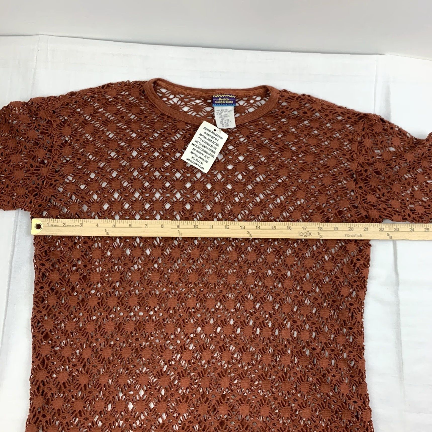 Vintage Vintage Pacific Connections Bathing Suit Cover Shirt Womens OSFM Brown 90s Beach Shirt Womens Brown 90s Pacific Connections Cover Up OSFM Vintage Size ONE SIZE - 7 Thumbnail