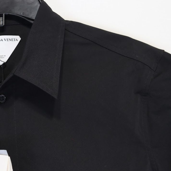 Bottega Veneta o1rshd1 Washed Stretch Nylon Shirt in Black Size US S / EU 44-46 / 1 - 6 Thumbnail